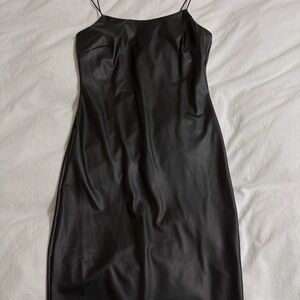 SHEIN Black Strapless Satin Dress